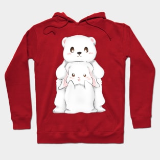 White Bunny and Bear _ spooning Hoodie